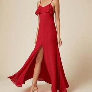 Reformation Gertrude Dress in Poinsettia Red NWT